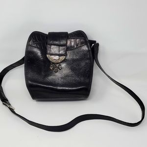 Brighton Leather Crossbody Tassel Bag
